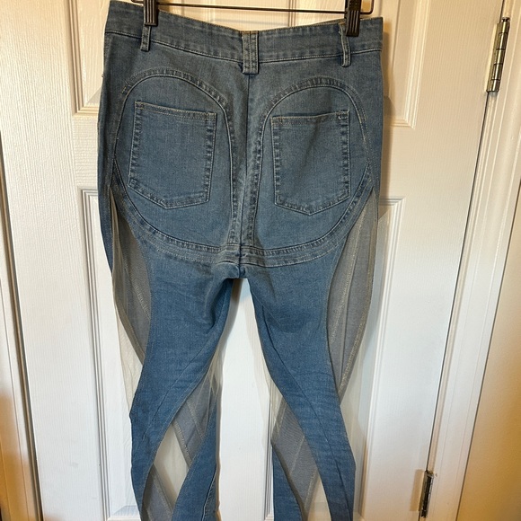 Twisted blue denim sheer pants (SOLD) - Picture 5 of 8